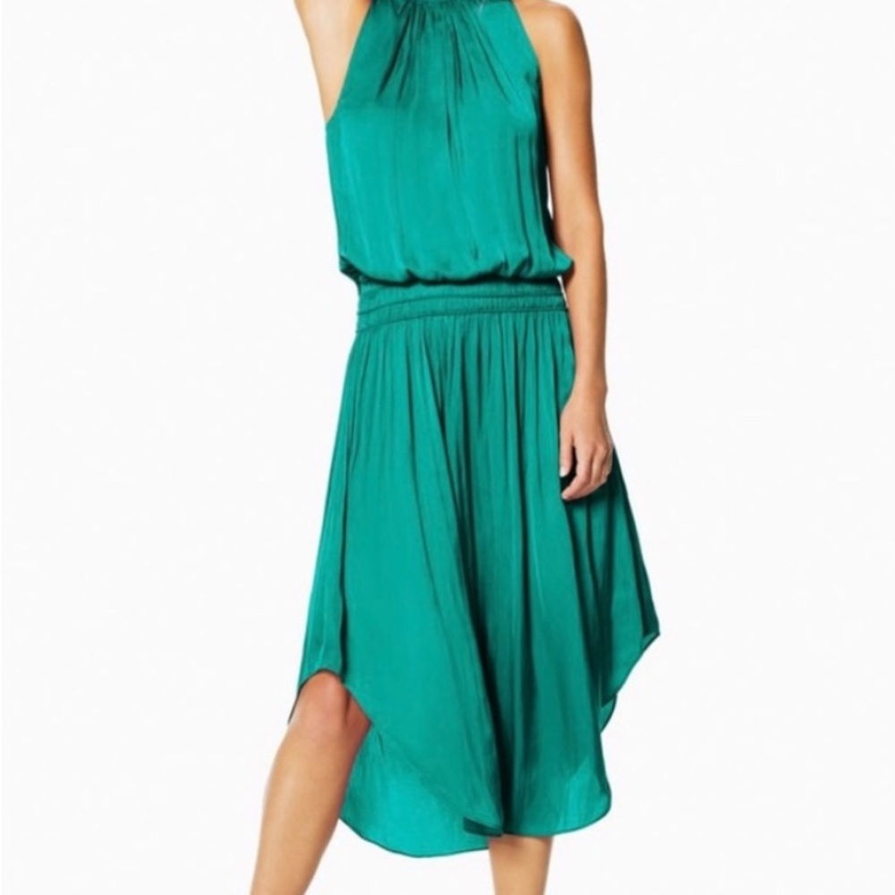 Ramy Brook Audrey Sleeveless Halter Drop Waist Midi Dress